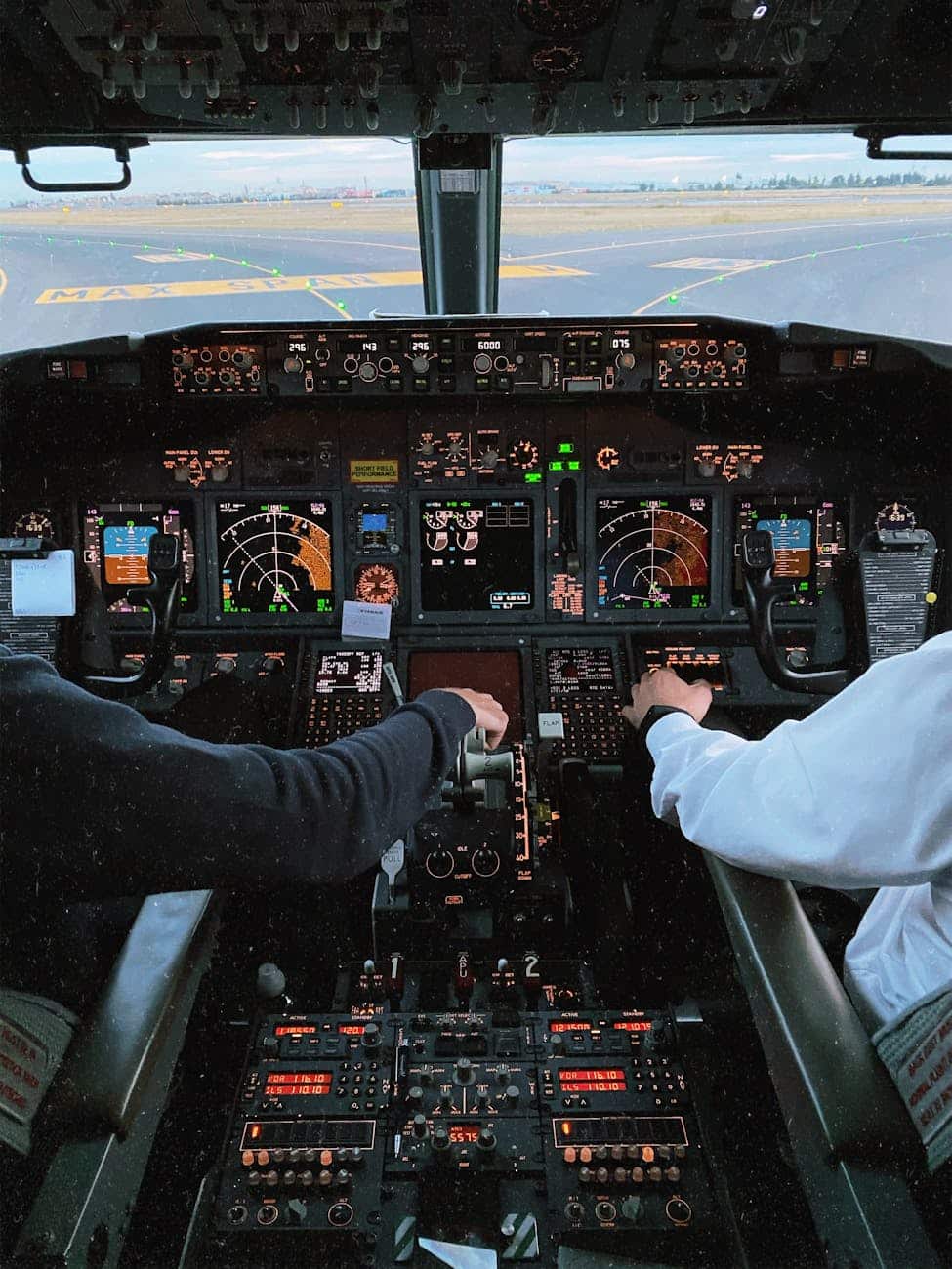 pilots in the cockpit