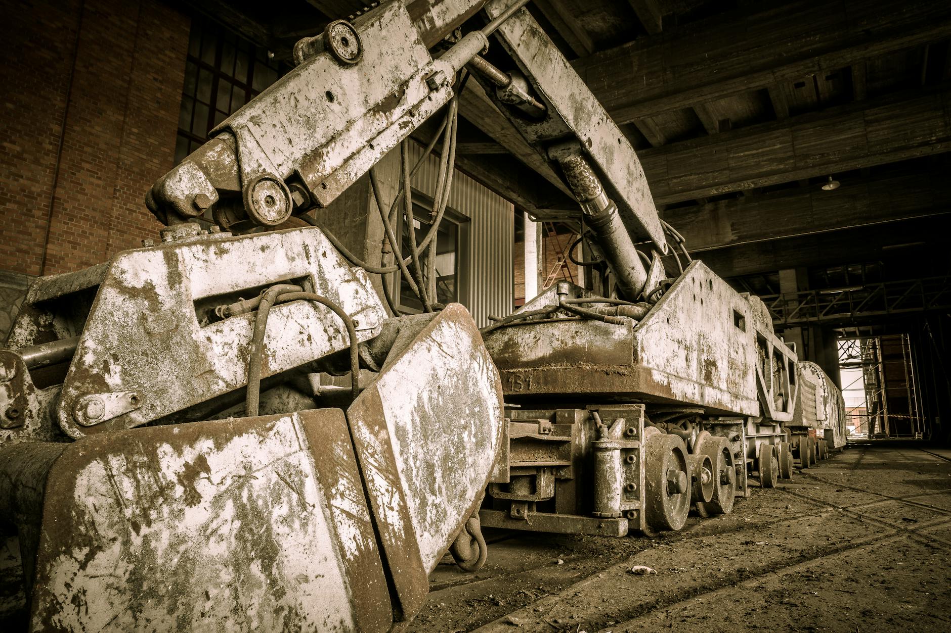 abandoned heavy machinery
